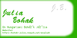 julia bohak business card